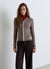 Ribbed cardigan with zip and collar
