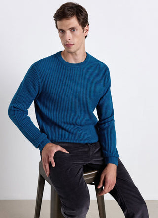 Honeycomb crew neck sweater