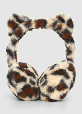 Animal print earmuffs with ears