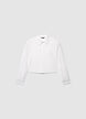 Camicia crop oxford a tinta unita - XS